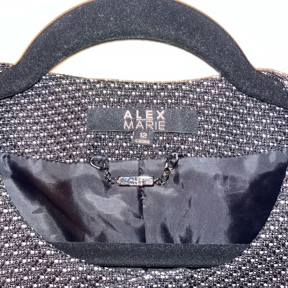 Alex Marie Black Textured Blazer Size 12 - Picture 2 of 3
